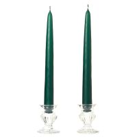 12 Inch Hunter Green Taper Candles Dozen