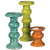 3 Piece Pillar Holder Set Assorted Colors