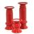3 Piece Pillar Holder Set Red Ceramic