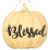 Hanging Pumpkin Sign Cream Blessed