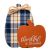 Layered Pumpkins with Raffia Bow-Navy