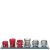 Mirror Votive Tray Red Clear 17.5 Inch