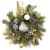 Plaid Ornament And Mixed Foliage Candle Ring 4 Inch