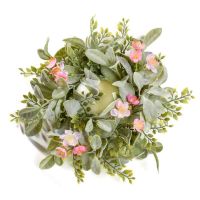 McAlpin Pink Blooms 4 Inch Candle Ring