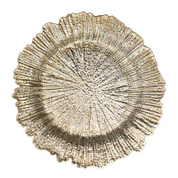 Charger Dripped Gold Plastic 13 Inch