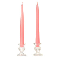6 Inch Pink Taper Candles Pair