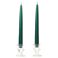 12 Inch Hunter Green Taper Candles Dozen