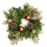 Gold Pomegranate And Ornament 4 Inch Candle Ring