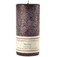Textured Merlot 4 x 9 Pillar Candles