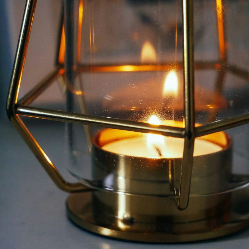small lantern with a tealight candle