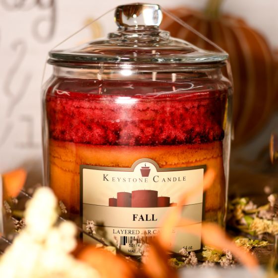 Layered Fall Candle Jar