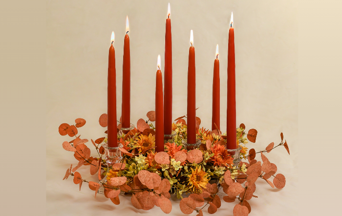 Lit Fall Taper Candles