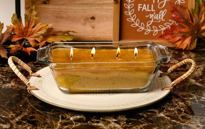 Lit Loaf Pan Candle