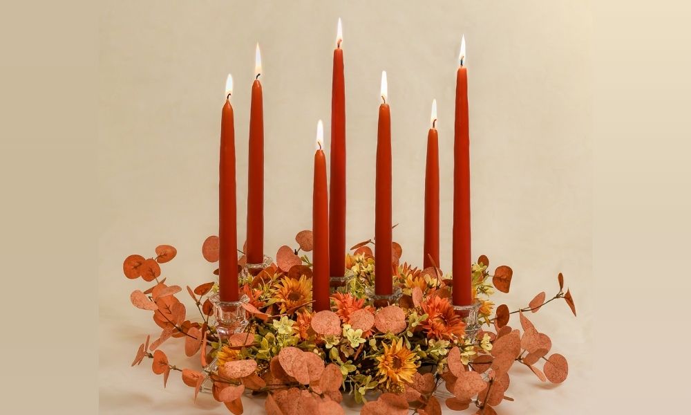 Lit Fall Taper Candles