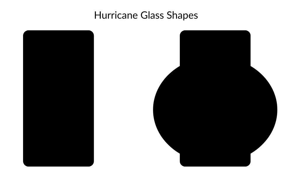 The shapes of hurricane glassware